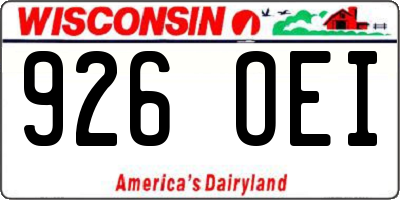WI license plate 926OEI