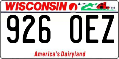 WI license plate 926OEZ