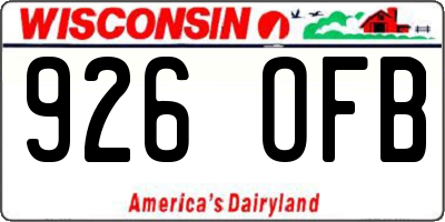 WI license plate 926OFB