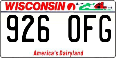 WI license plate 926OFG