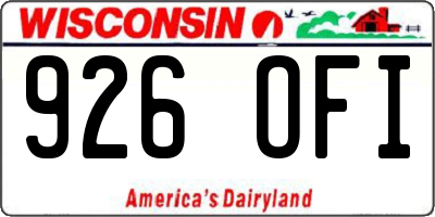 WI license plate 926OFI