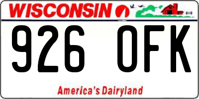 WI license plate 926OFK