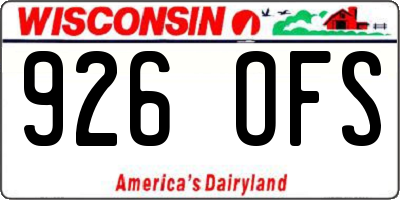 WI license plate 926OFS