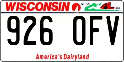 WI license plate 926OFV
