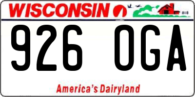 WI license plate 926OGA