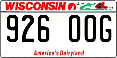 WI license plate 926OOG