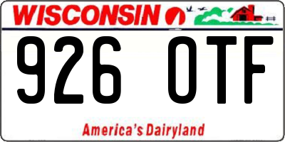 WI license plate 926OTF