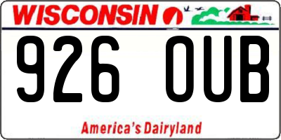 WI license plate 926OUB