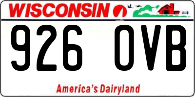 WI license plate 926OVB