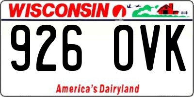 WI license plate 926OVK