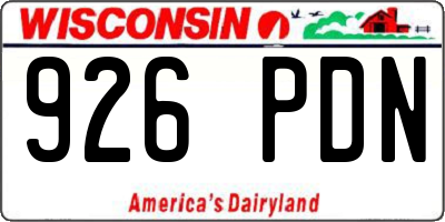 WI license plate 926PDN