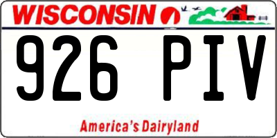 WI license plate 926PIV