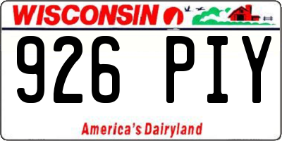 WI license plate 926PIY