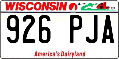 WI license plate 926PJA
