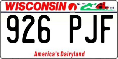 WI license plate 926PJF