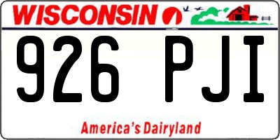 WI license plate 926PJI