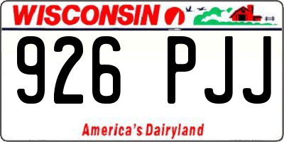 WI license plate 926PJJ