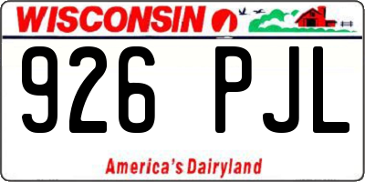 WI license plate 926PJL