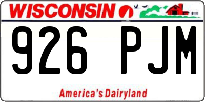 WI license plate 926PJM