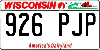 WI license plate 926PJP