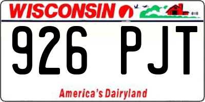 WI license plate 926PJT