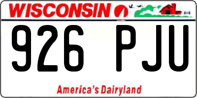 WI license plate 926PJU