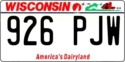 WI license plate 926PJW