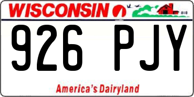 WI license plate 926PJY