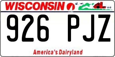 WI license plate 926PJZ