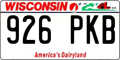 WI license plate 926PKB