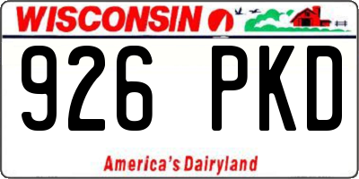 WI license plate 926PKD