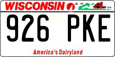 WI license plate 926PKE