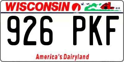WI license plate 926PKF