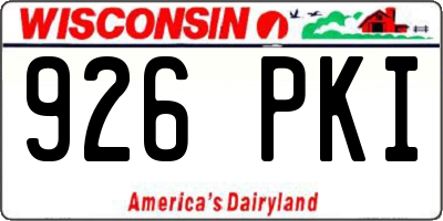 WI license plate 926PKI