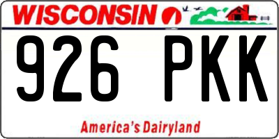 WI license plate 926PKK