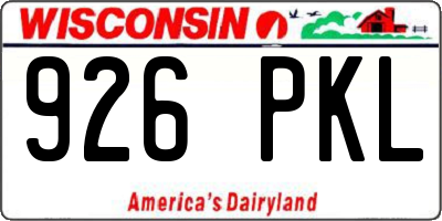 WI license plate 926PKL