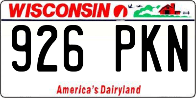 WI license plate 926PKN