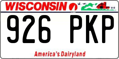 WI license plate 926PKP