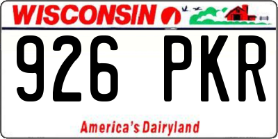 WI license plate 926PKR
