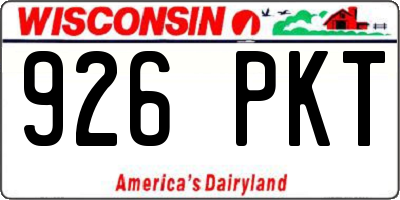 WI license plate 926PKT