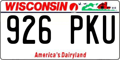 WI license plate 926PKU