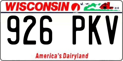 WI license plate 926PKV
