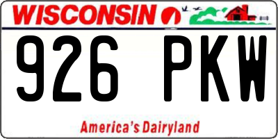 WI license plate 926PKW