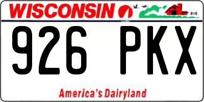 WI license plate 926PKX