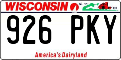 WI license plate 926PKY