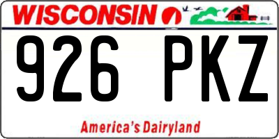 WI license plate 926PKZ