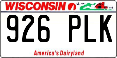 WI license plate 926PLK