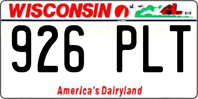 WI license plate 926PLT