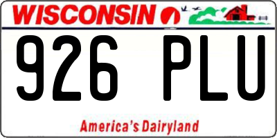 WI license plate 926PLU