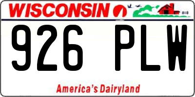 WI license plate 926PLW